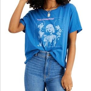 Vintage Junk Food Blondie blue and white graphic print tees size L in EUC!